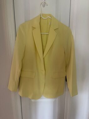 Maeve Soft Yellow Single-Button Blazer